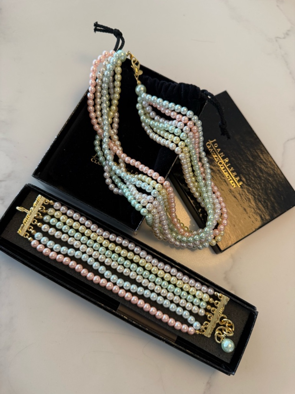 Vintage Joan Rivers Pastel Pearl Set
